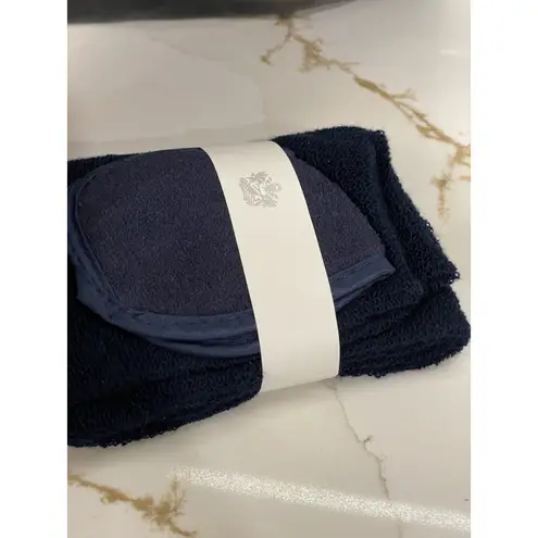 Vintage British Airways First Class Amenities Bag Zipper Black Blue Socks Mask