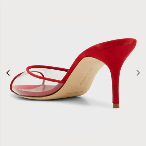 Manolo Blahnik Jadifa 70MM PVC & Suede Mules