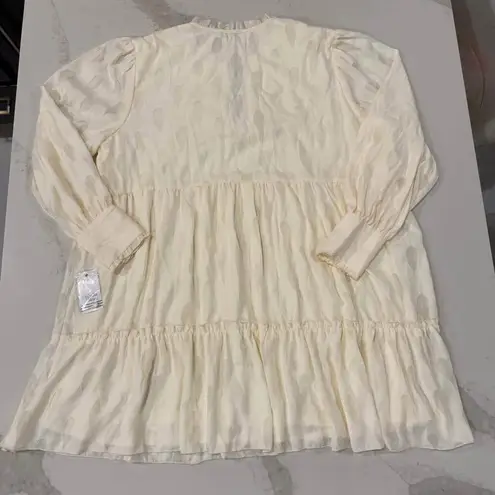 Ophelia Roe NWT Romantic Tiered Ruffle Long Sleeve Dress Women's Size 1X Cream