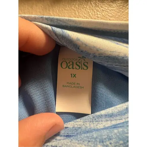 Oasis Outdoor  Blue Marble Medium Coverage Swimsuit Bottom Woman’s 1X NEW