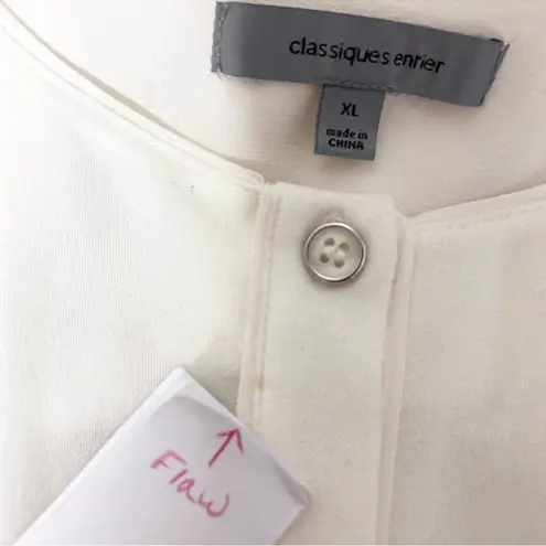 Classiques Entier Shirt Women Size XL White Sleeveless Button Pocket *tiny Flaw - Image 9