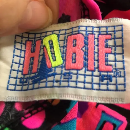 Hobie VTG 80’s One Piece Colorful Swimsuit Ruffle Peplum Bodice 18 Runs Small