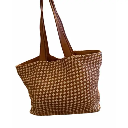 Robert Zur RINA Tote True Glove Leather Chestnut Brown & Beige Large Travel tote