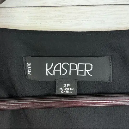 Kasper Petites Sequin Front Camisole Tank Top Black Size 2P Party Evening