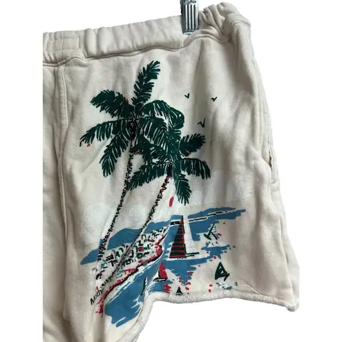 Mother The Quickie Roller Tropical Graphic Shorts Cream Small