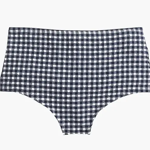 J.Crew  High-Waist Bikini in Navy Classic Gingham