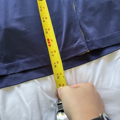 IZOD NWT Golf Skort Skirt Blue Yellow Pull On Stretch Womens Size Large Pockets