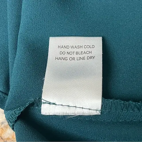 Violet+Claire Green Beaded Neckline Crepe Blouse Womens Career Modest Mature S