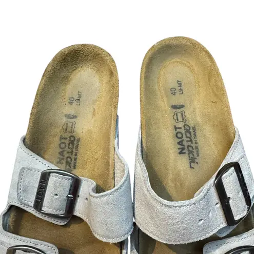 Naot Sandals Women Size 9 Womens 7 EU 40 Gray Suede Santa Barbara Two Strap Cork