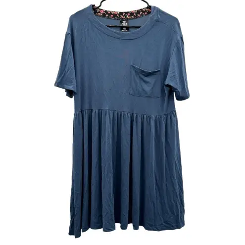 Agnes & Dora Modern Short Sleeve Tunic Dress in Indigo Size S
