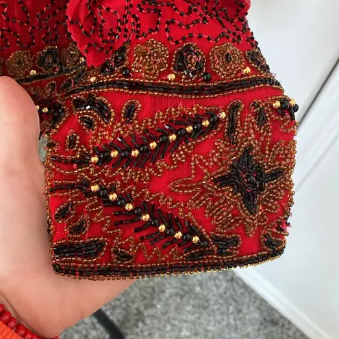 Laurence Kazar Laurence Kazan vintage red silk jacket.