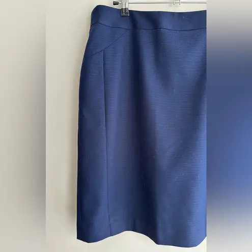 Reiss Classic Wool Blend Navy Blue Skirt, Women’s Quiet Luxury Skirt, Size 8