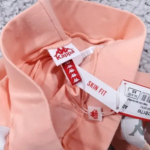 Kappa 222 Banda Cartin 2 Bike Shorts Women’s Size XS Orange Peach Skin Fit NWT