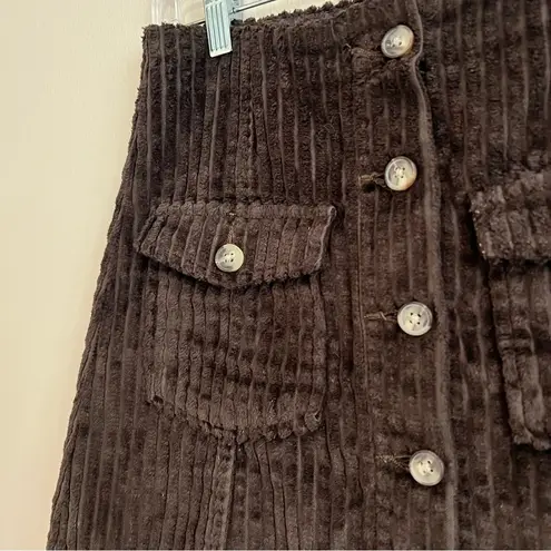 ASOS  Brown Corduroy Button-Front Skirt Size 2P - Image 2