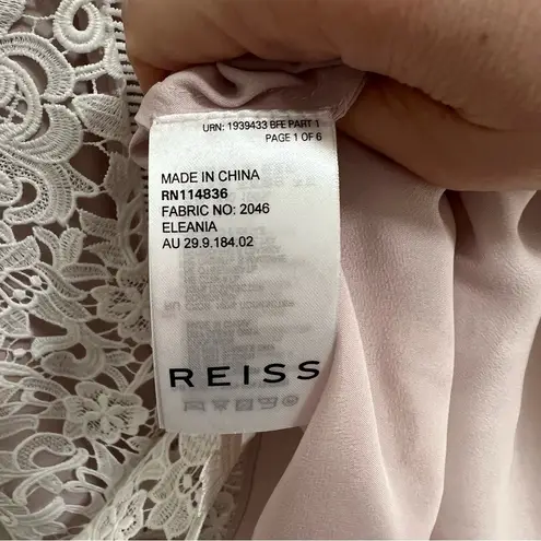 Reiss NEW NWT Eleania Lace Fit & Flare Open Back Dress In Off White/Ash