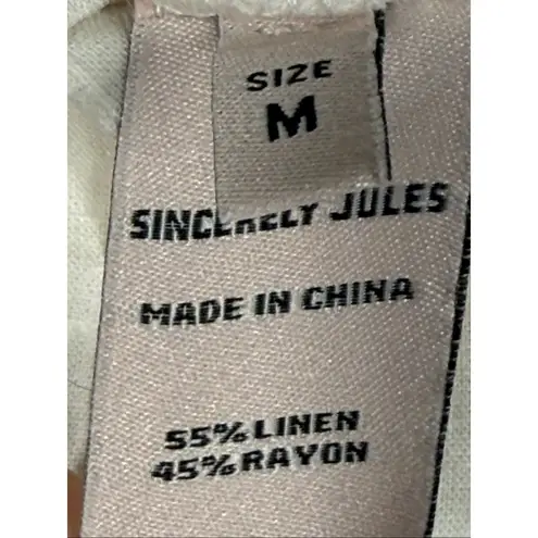 Sincerely Jules off white wide leg linen rayon pant size medium
