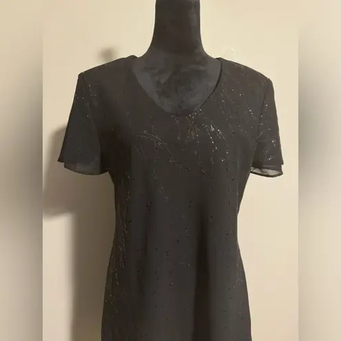 R & M Richards EUC R & M Richard’s Black Tiered Glitter Dress size 10