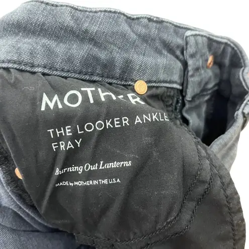 Mother Jeans The Looker Ankle Fray Jeans Burning Out Lanterns Faded Black New 24