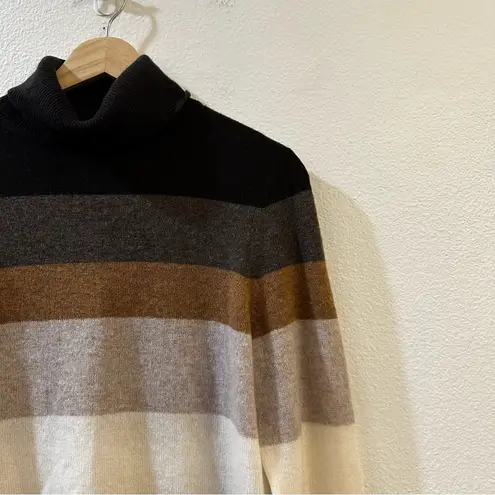 Charter Club Cashmere Striped Turtleneck Pullover Sweater Size Small