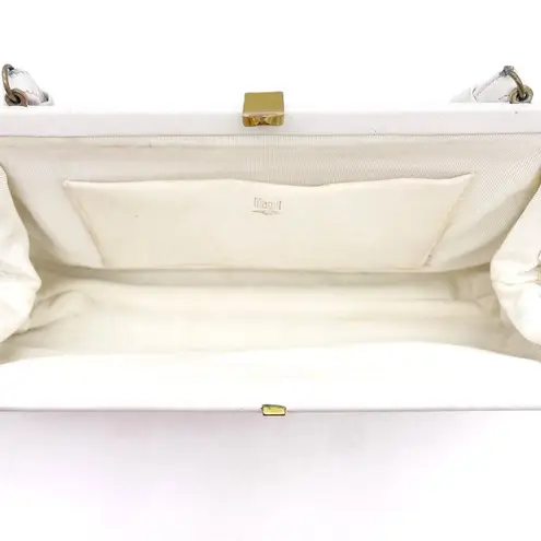 Vintage Magid Beaded Floral Clutch Purse White Pink Purple w Coin Pouch Beaded