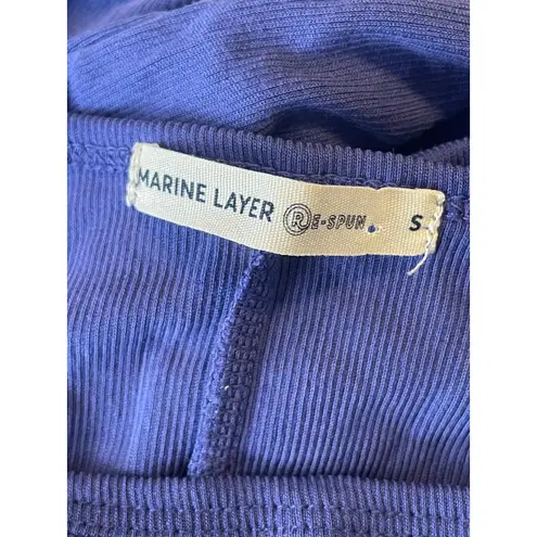 Marine layer ReSpun Ribbed Periwinkle Blue Wide Leg Jersey Jumpsuit S