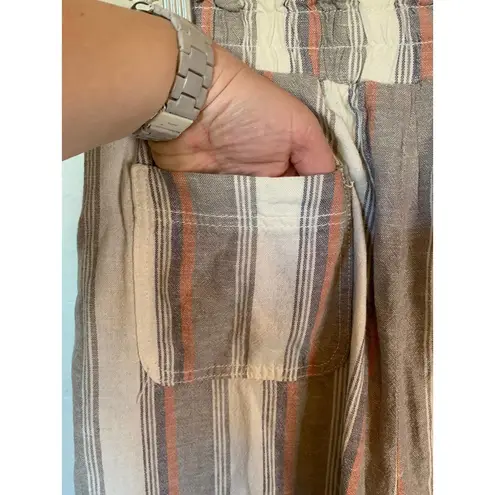 Knox Rose NEW!  | Taupe, Rust, and White Striped Casual Wide Leg Pants Size 1X