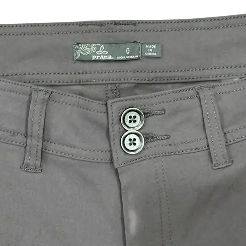 prAna Size 0 Halle Gray Convertible Stretch Hiking Outdoors Pants W4HARG113