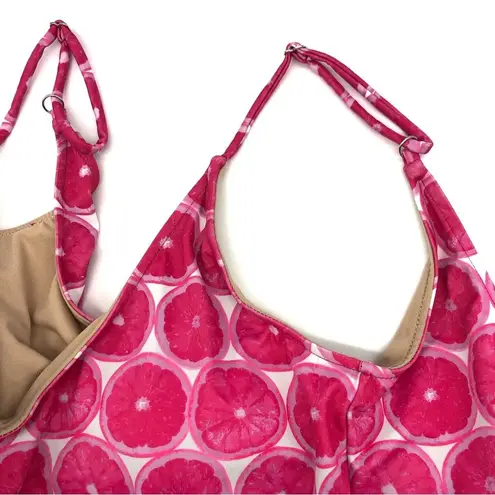 Kortni Jeane Pink Grapefruit Peplum Tankini Hot Pink 2XL (L/XL)