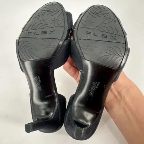 Life Stride Women'sâBlack Peep Toe Mykonos Dâorsay Sandal Heelsâ Size 7.5