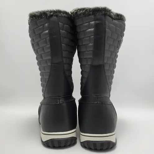 Tundra Boots Zermat Snow Quilted Faux Fur Trim Boot Women's Size 9 Black