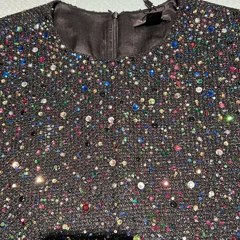 St. John Caviar Multi Mini Black Sequins Dress Size 6 D41