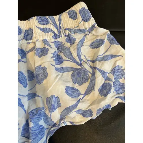 Emily McCarthy Blue White Ruffle Skorts Swing Shorts Resort Vacation Size L