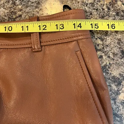 Babaton Aritizia Wide Leg Vegan Leather Pants Size 6 Chocolate Brown