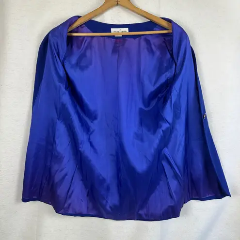 Vintage Casual Corner Royal Blue Blazer Gold Button Career Office Womens 10