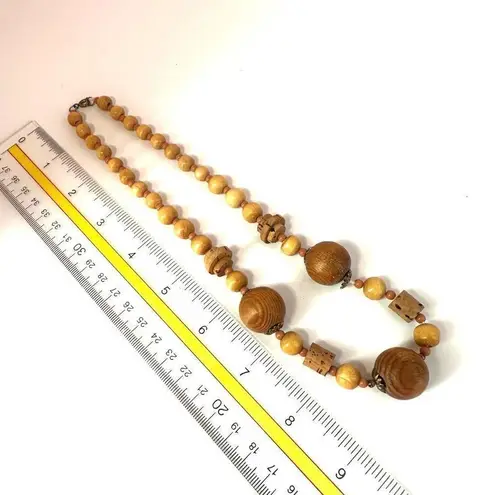 Brown and tan cork beaded necklace