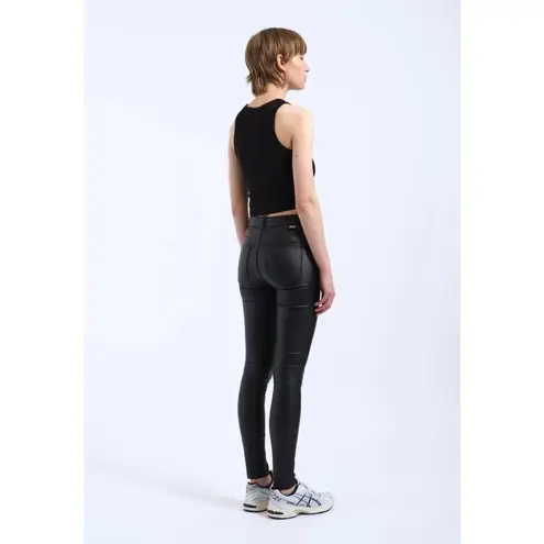 Dr. Denim Lexy Skinny Jeans in Black Metal Small Womens Vegan Pleather