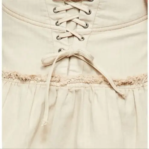 Free People  Positano lace back ruffle mini skirt