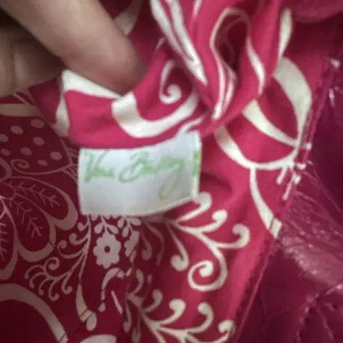 Vera Bradley Frill Floral Tote Bag Purse Daisy Print Red White Travel Knitting