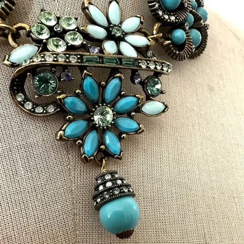 Heidi Daus "Corsage for the Neck" Statement Necklace Blue