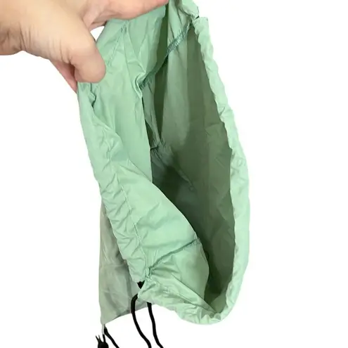 Caraa Drawstring Cinch Backpack Green One Size Packable Zipper Pouch Lightweight