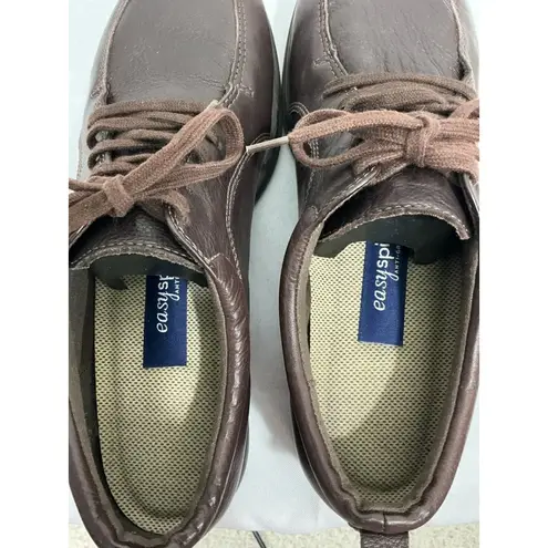 Easy Spirit Womans Anti Gravity Brown Leather Lace Up Oxford Shoe Size 9.5
