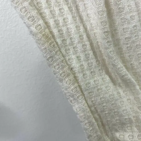 No Comment Waffle Knit White Oversized Top Shirt Size Medium M Womens
