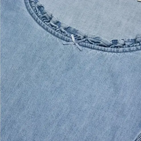 Levi's Levi’s | Light Indigo Louise Short Puff Sleeve Hey Friend Crop Top Blouse Size L