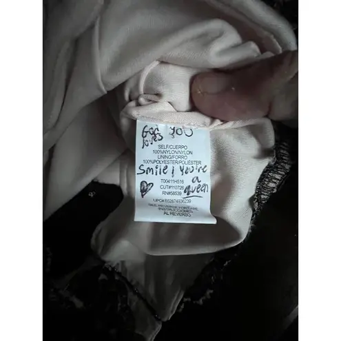 Xtraordinary Women's Lace Crop Top with Black Floral Appliqué