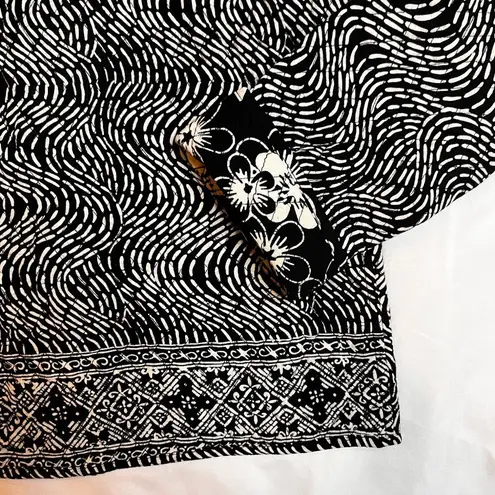 Reversible Floral Quilted Jacket Patchwork Casual Studio Black Pattern SZ S