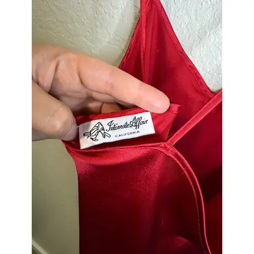 Intimate Affair Red Satin Robe Set Nightgown Sleepwear Lingerie Medium M