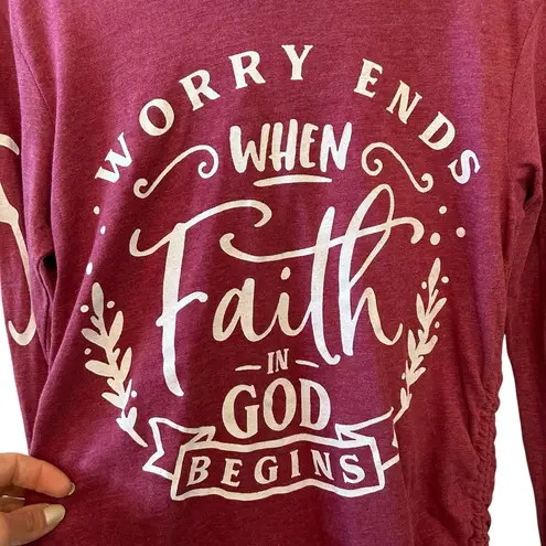 On Fire | Maroon Faith Graphic Hoodie Size Small NWT NEW