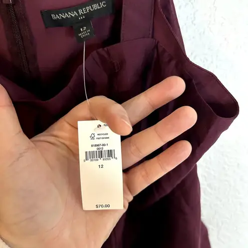 Banana Republic Factory Pleated Camisole Womens Size 12 Dark Cherry NWT Purple