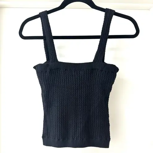 We Wore What Danielle Bernstein x Black Cable Knit Corset Top, Size S
