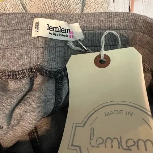 Lemlem Meron Sweat Pants Jogger Stripe Heather Grey Size Small